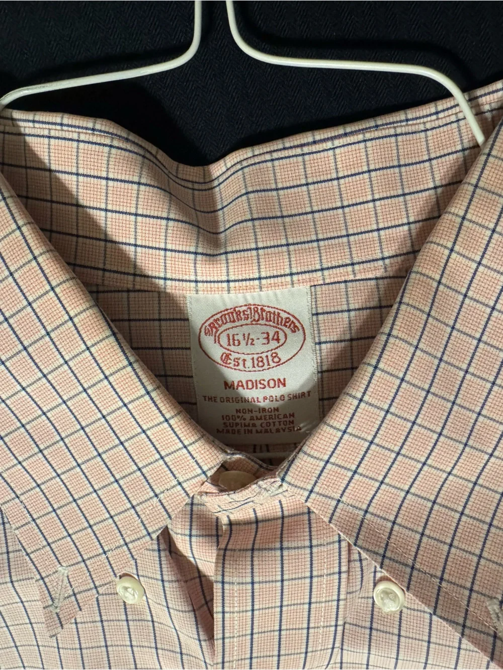 Brooks Brothers Pink Windowpane Dress Shirt